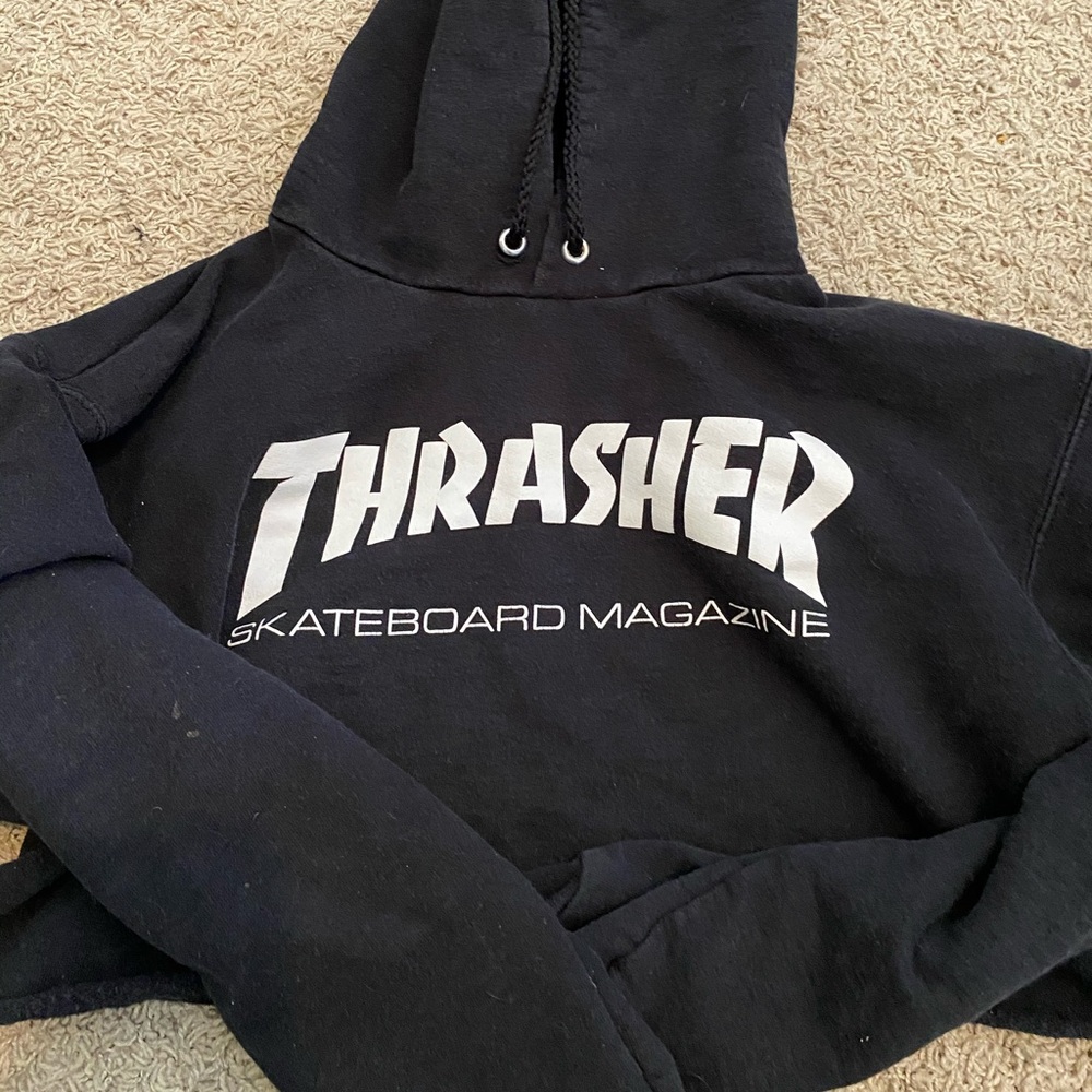 cropped thrasher hoodie